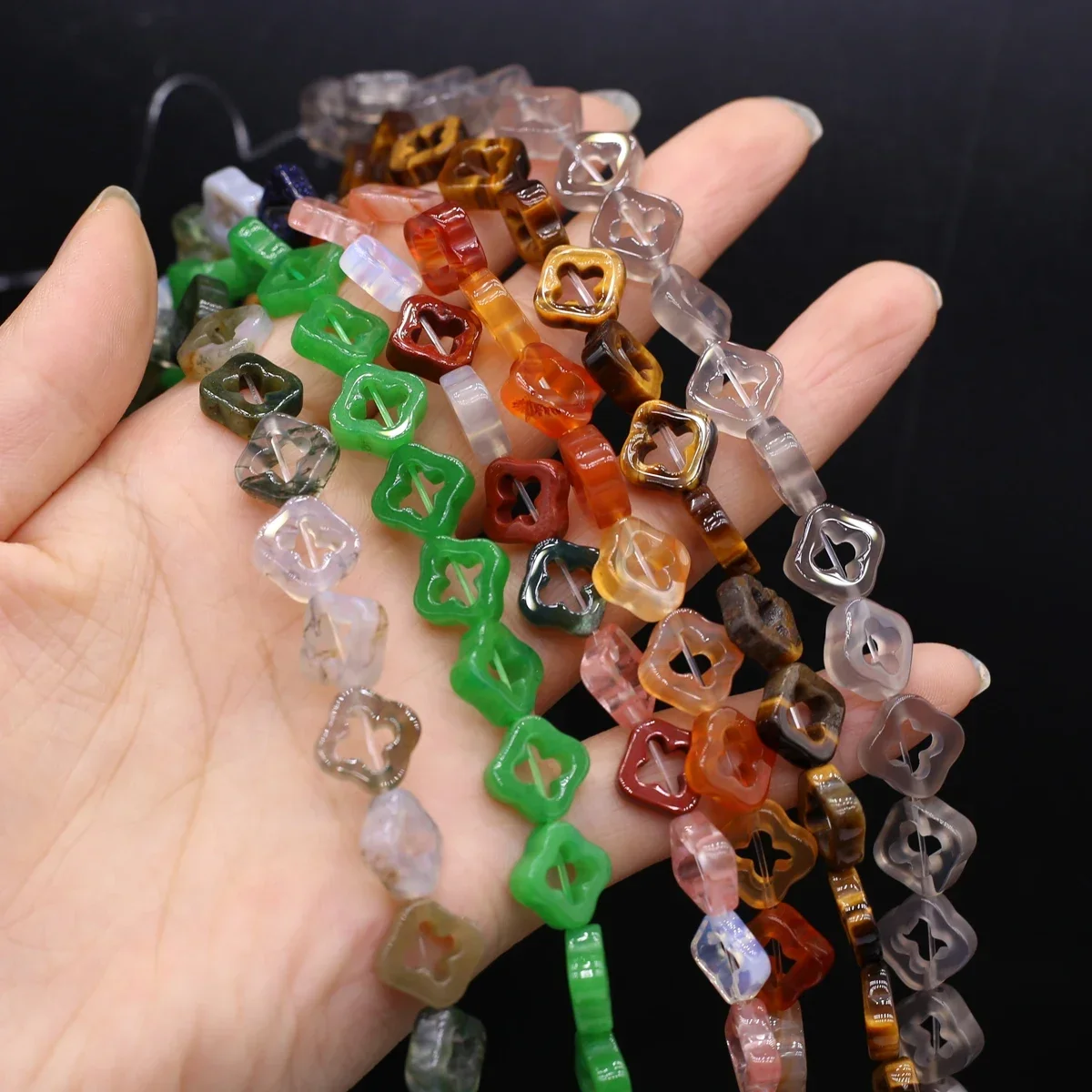 

Natural Stone Gemstone Large Hole Square Shape Beaded Agate Bracelet Fine Ladies for Jewelry Making DIY Necklace Accessories