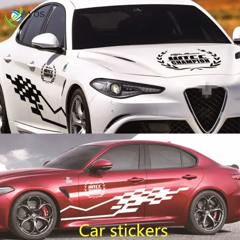 

Автомобильные наклейки для Alfa Romeo Giulia, индивидуальное украшение для кузова, спортивная мода, гоночная специальная наклейка, аксессуары