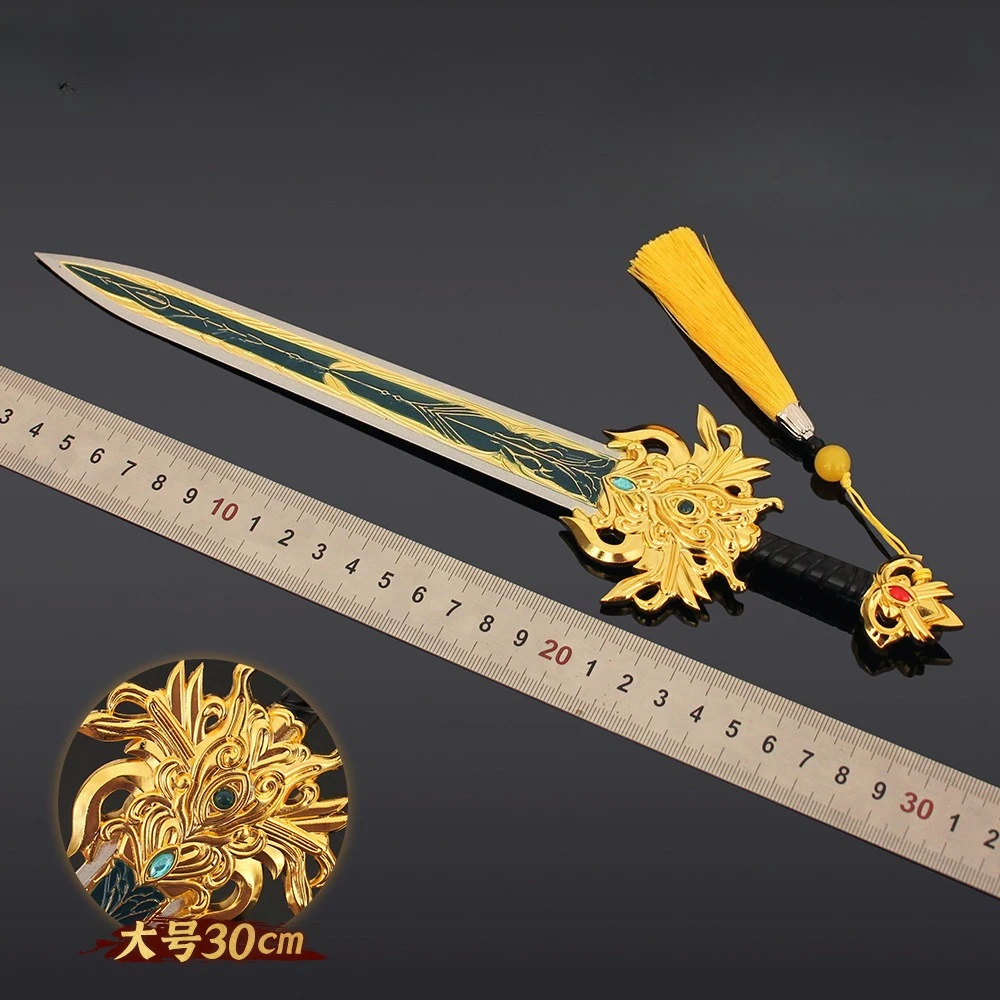 30 سنتيمتر الاستثمار من الآلهة لوان يطير السيف سلاح نموذج سبيكة لعبة جمع الدعائم حلية لعبة الطرفية سيف ساموراي هدية