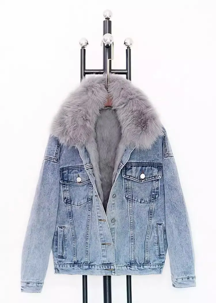 Джинсовые пальто со стразами, женские меховые плюшевые женские зимние утягивающие куртки с капюшоном на подкладке в стиле гранж-фестиваль, городские социальные сборки