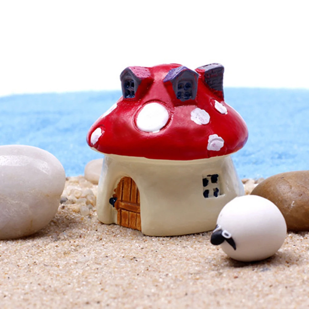 

Mini Mushroom House Bright Red For Fairy Garden Terrarium Decor Plant Pot Decoration Garden Ornament Miniature Scene