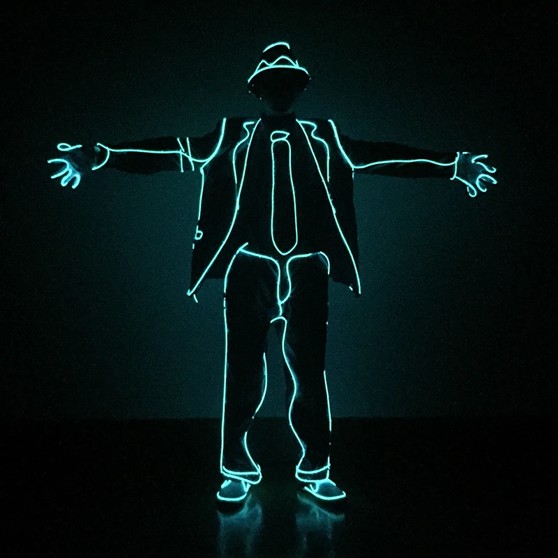 

Светящийся крутой костюм MJ, светящаяся одежда «сделай сам» для взрослых, сценическое ночное шоу, флуоресцентная светящаяся одежда, принадлежности
