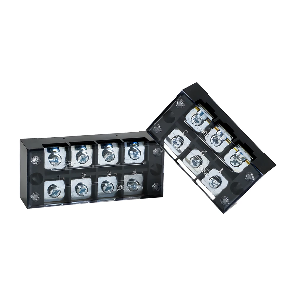 1 Piece TB45 Barrier Terminal Block TB Series Wire Connector 600V 45A 3/4/6/8/10/12 Positions Screw Connection