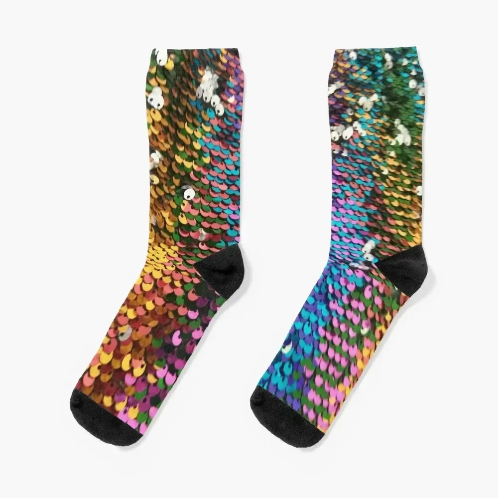 Multi-colored Sequins Socks retro hip hop tennis Women's Socks Men's