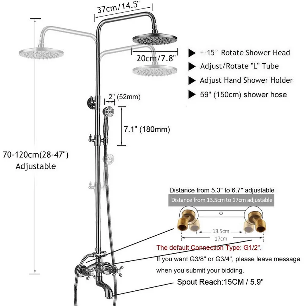 Polished Chrome Dual Handle Rainfall 8 