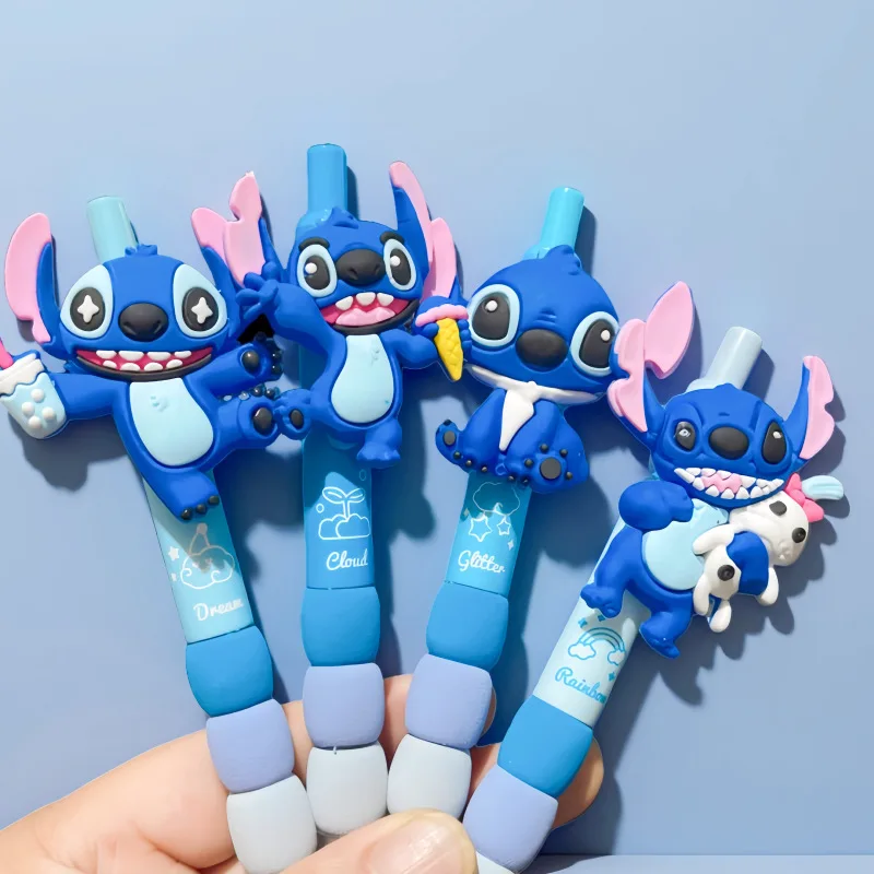 

Disney Stitch Lilo Figure Doll 1/4 Color Press Ballpoint Pen Cartoon Student Back To School Gift Pen Stationery Kids Toys
