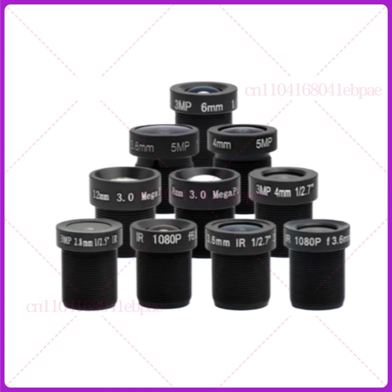 for Surveillance camera accessories，High definition 5-megapixel telephoto wide-angle M12 lens 2.8/4/6/8/12mm