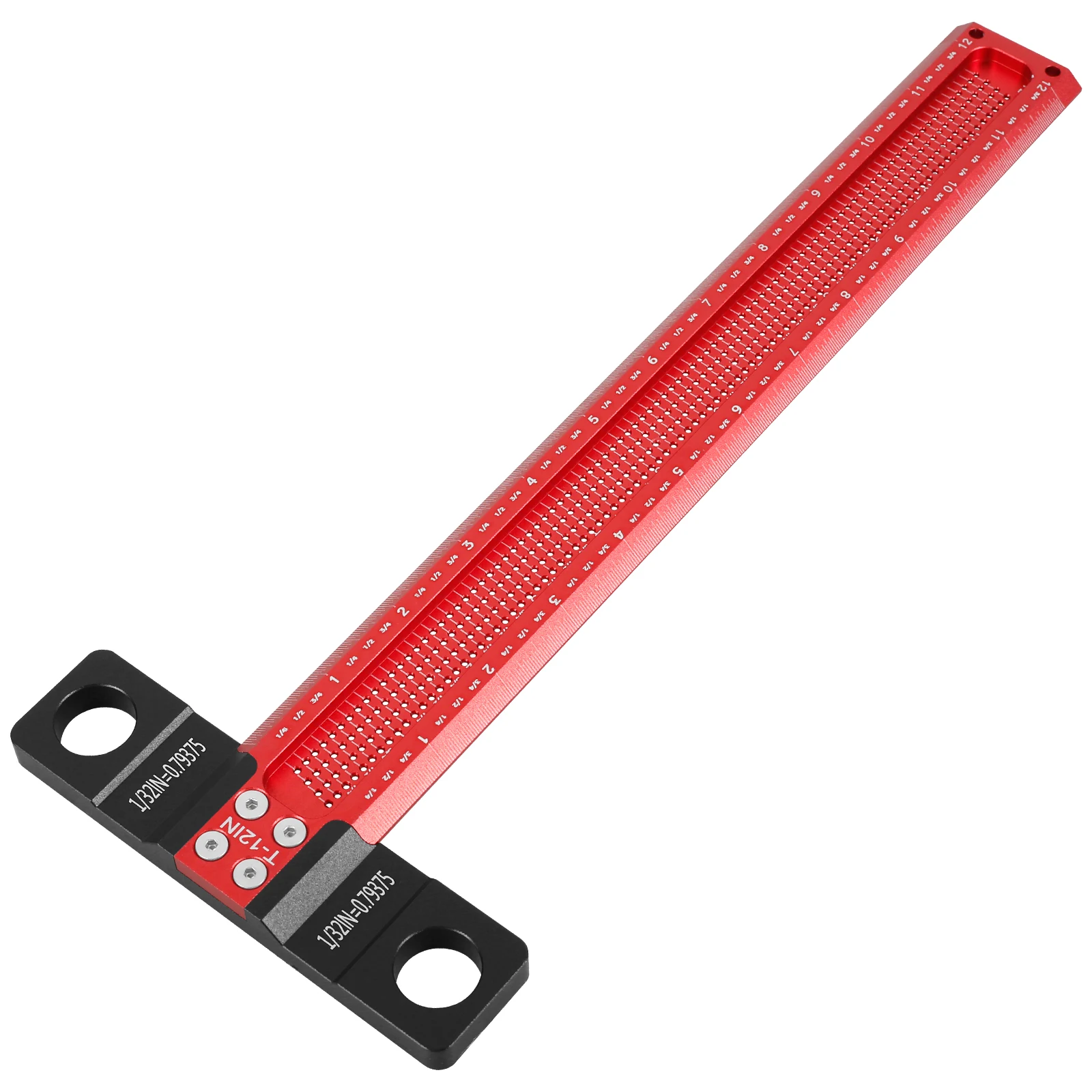 T-Square Ruler 12inch Aluminum Alloy Woodworking Scribe Marking T-Ruler Portable Layout Measuring Scriber Precise Carpenter Line