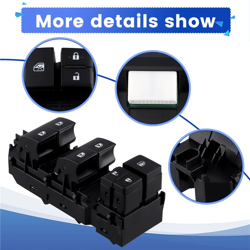 

A040-84040-08010 1PC Auto Window Switch Window Glass Lift Switch For Toyota Sienna 2015-2020 8404008010