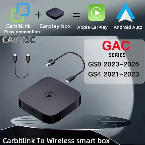 GAC GS8 GenII GS8 GT GS3 CARABC CB12 carbitlink adaptador carbit de fácil conexión a CarPlay inalámbrico Android Auto caja inteligente juego de coche