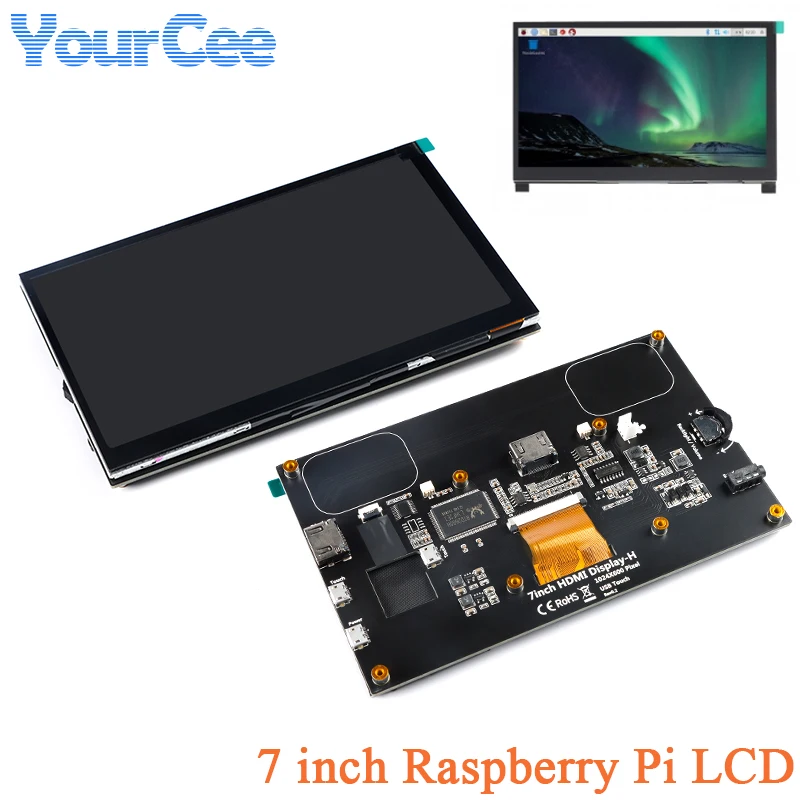 

7 Inch 7" LCD Display Capacitive Touch Screen IPS HD Full View Module Compatible With Raspberry Pi 1024X600 1024*600