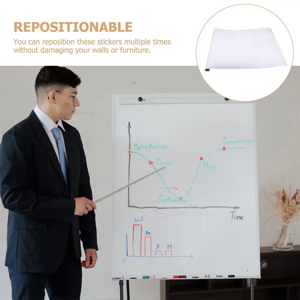 1Set Dry Erase Sticker Whiteboard Wallpaper Reusable Drawing Board for Kids Office Classroom Wall Mount Info