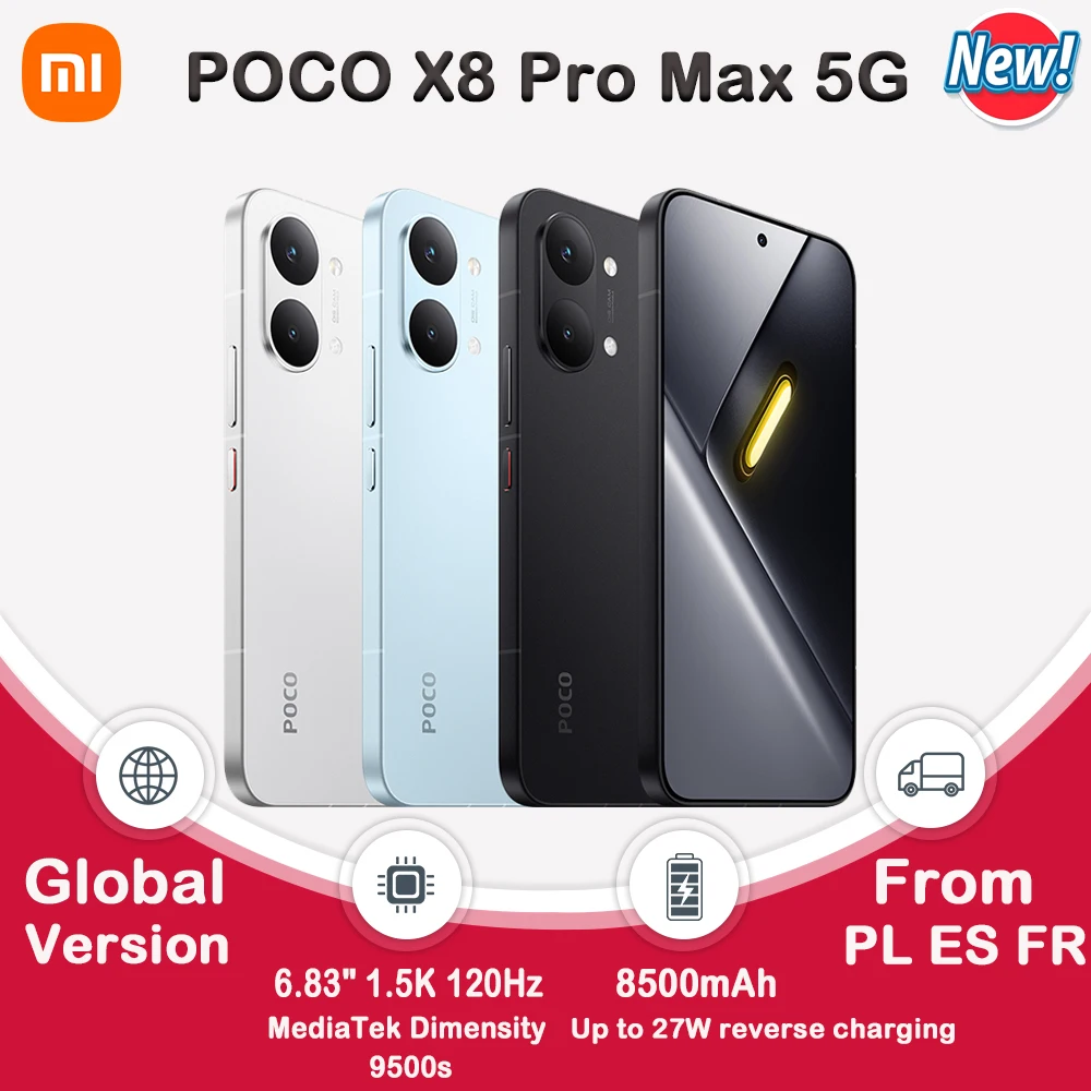 POCO X8 Pro MAX - Smartphone 6,83 " Dimensity 9500S, batterie 8500 mAh, capteur 50MP Light Fusion 600 avec OIS