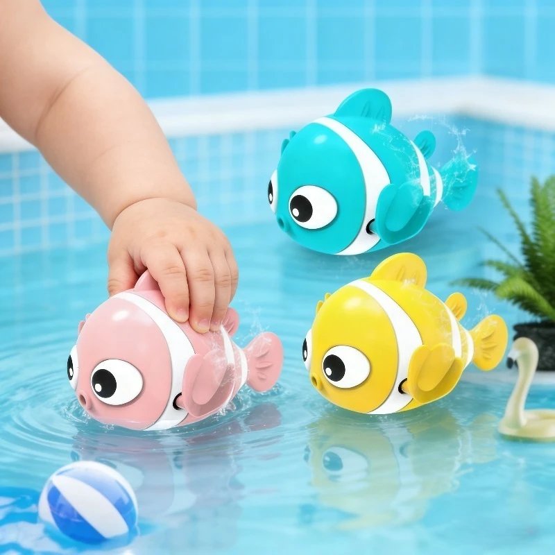 Baby Bath Toys Parent-child Interactive Water Play Toy Cute Small Fish Food Grade Material Spring Without Electricity Accompany