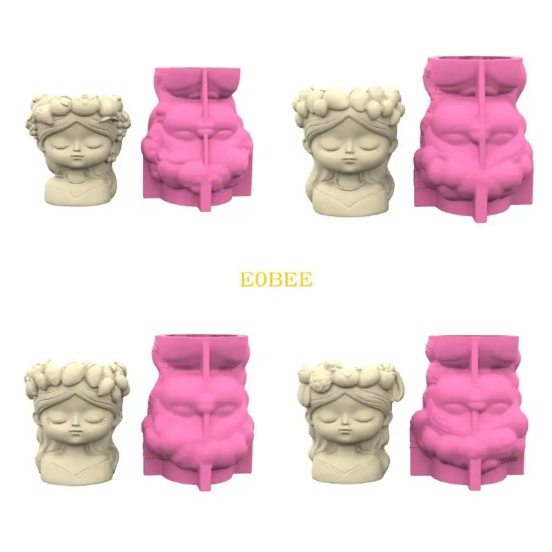 

E0be гибкая скульптура Силиконовая форма для цементных цветочных горшков