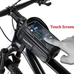 Bike Bag Frame Front Tube Cycling Bag Bicycle Waterproof Phone Case Holder 206X100X115MM Touchscreen Bag Accessorie