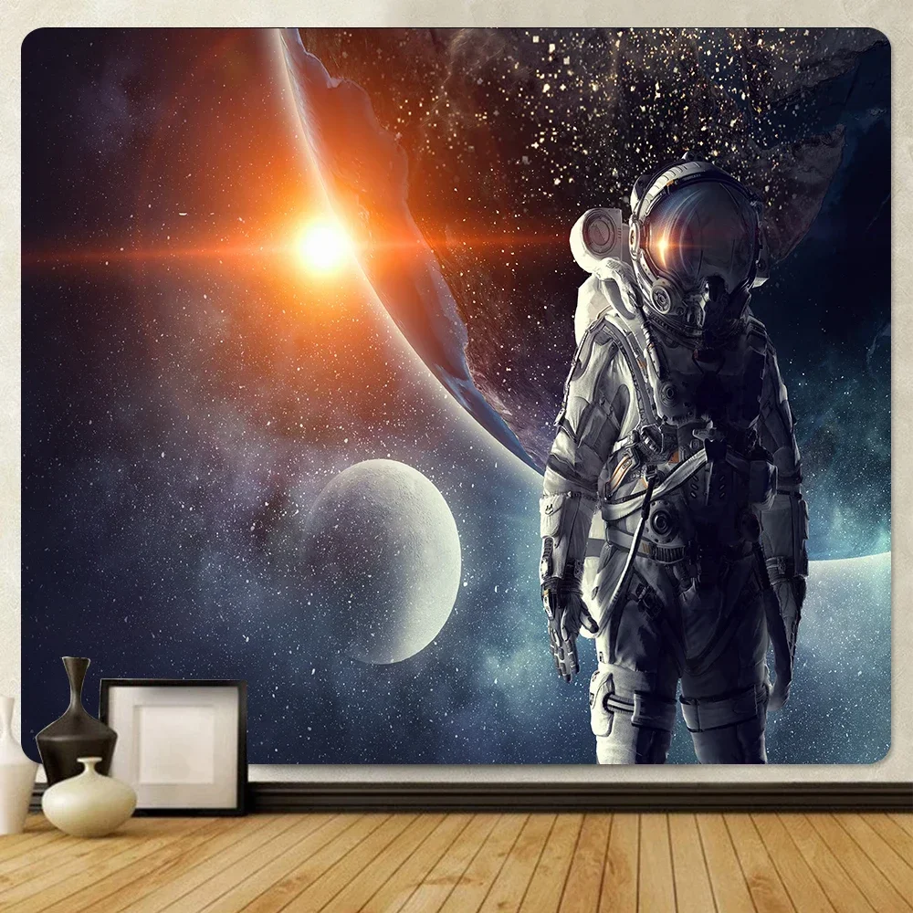 Space Astronaut Home Decoration Art Tapestry Hippie Bohemian Decoration Psychedelic Scene Background Cloth Mattress Tapestry