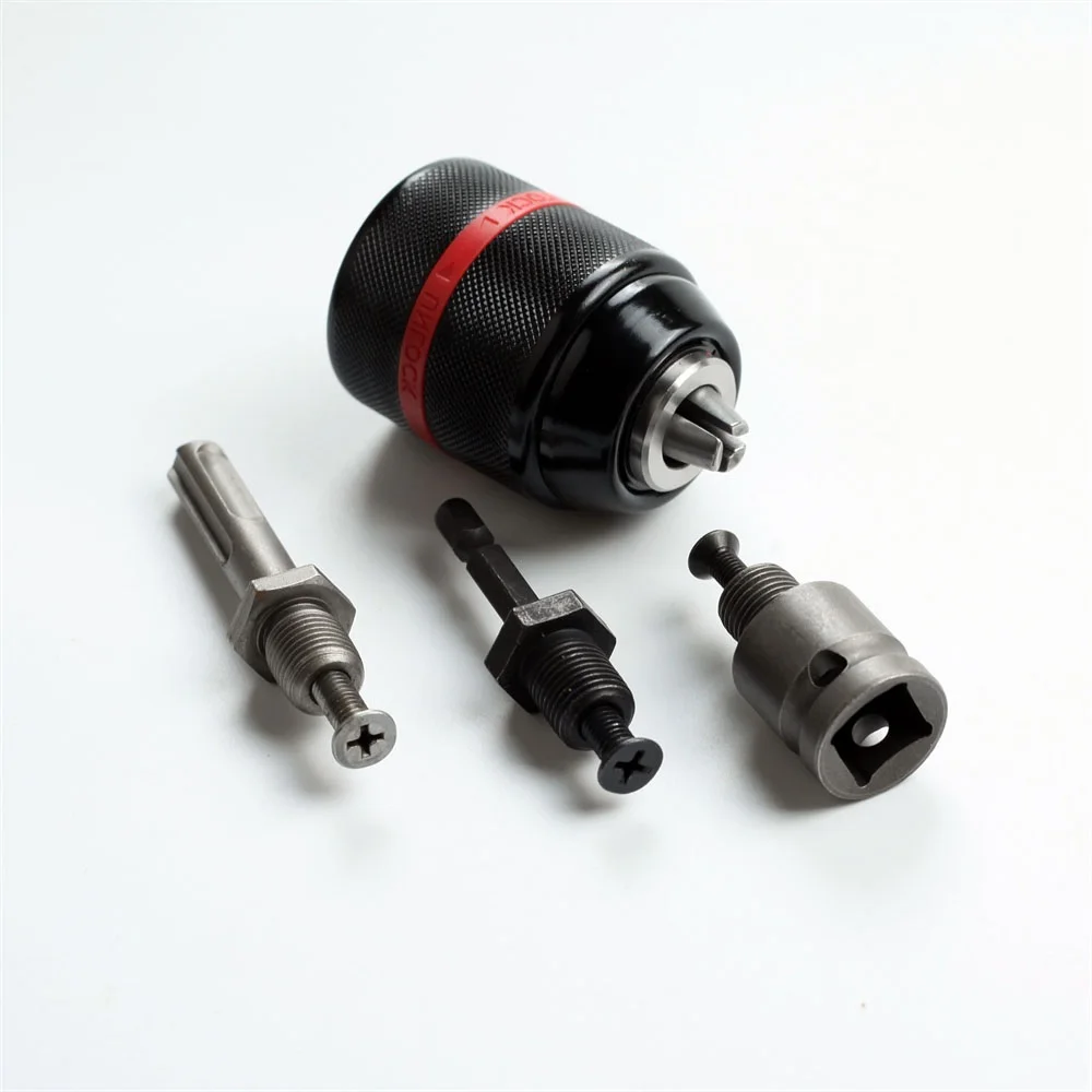 Mandril de Broca Keyless Metal Adaptador Quick Change Haste Sds-plus 14 Hex Square Fit Martelo Rotativo Broca de Martelo 220l213 mm