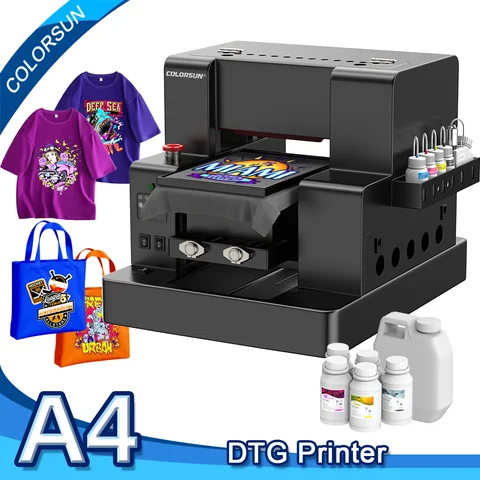 Colorsun A4 DTG Printer For Epson L805 Impresora A4 DTG Flatbed Printer machine Direct To Garment A4 DTG Printer For T-Shirt Bag