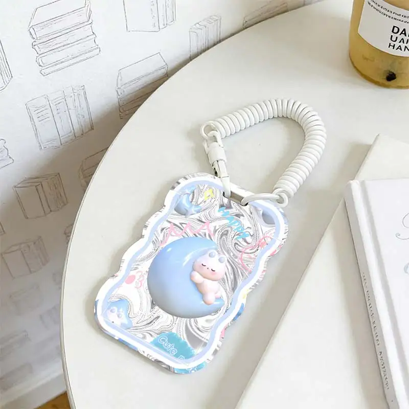 Cards Cover for Student Bus/Meal Card Protection Case Kpop Photocard Holder Stretchable Spring Cord Photo Protector