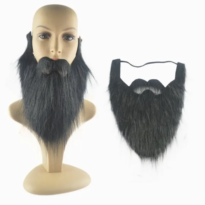 1pc bricolage déguisement fausse barbe longue peluches barbes Cosplay Costume accessoires père noël barbe sourcils moustache fête de noël Suppl
