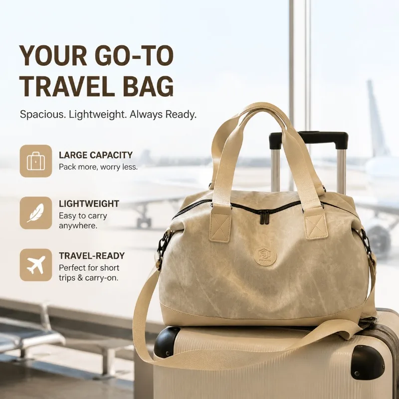 New Arrival Ladies Short Distance Travel Handbag Large Capacity Lightweight Duffel Pouch Portable Business Trip Casual Luggage