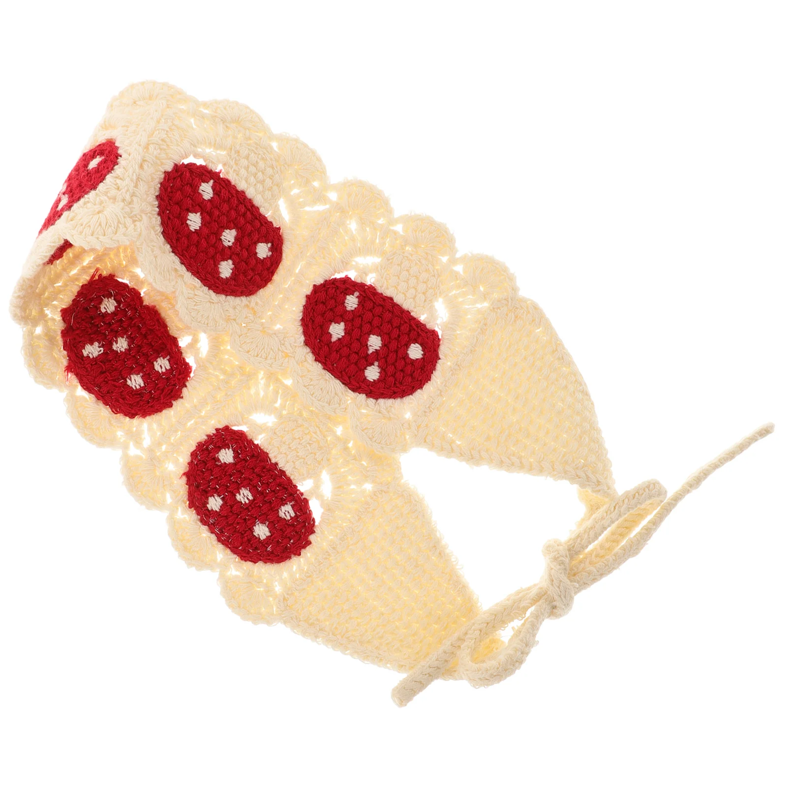 

Crochet Hair Ring Accessories Mushroom Bandana Headband Handmade Vintage Women Hairband Knitted Comfort Retro Style