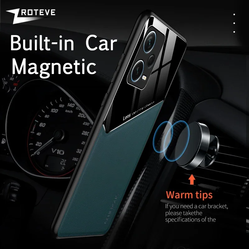 Dla Redmi Note12 5G Etui Zroteve PU Leather Car Magnetic Hard PC Cover Dla Xiaomi Xiomi Redmi Note 12 12S Pro Plus 13 Pro+ Etui