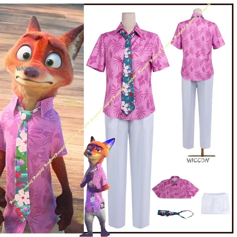 أفلام تأثيري ازياء البدلة الحيوان الثعلب قميص الفتيان النساء التعادل الرجال السراويل الوردي نيك الملبس حديقة الحيوان مرحلة حفلة عيد الميلاد عيد الهالوين
