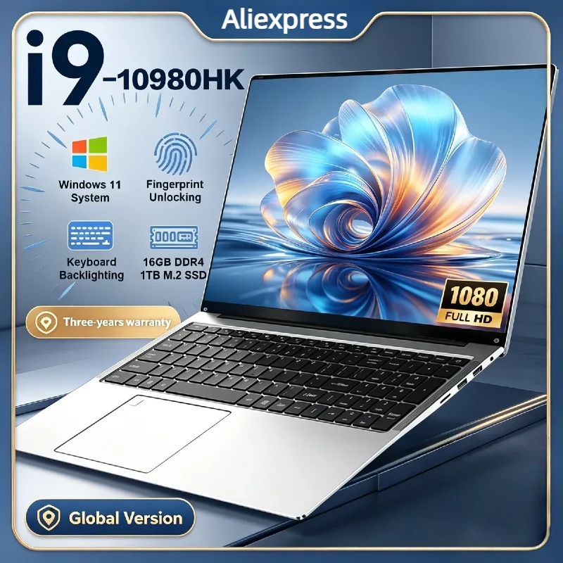 Hot 14.1" Gaming Laptop Intel Core i9 10980HK 32GB RAM Up to 2TB SSD Windows11 Pro Ultra Slim Notebook Computer for Office Study