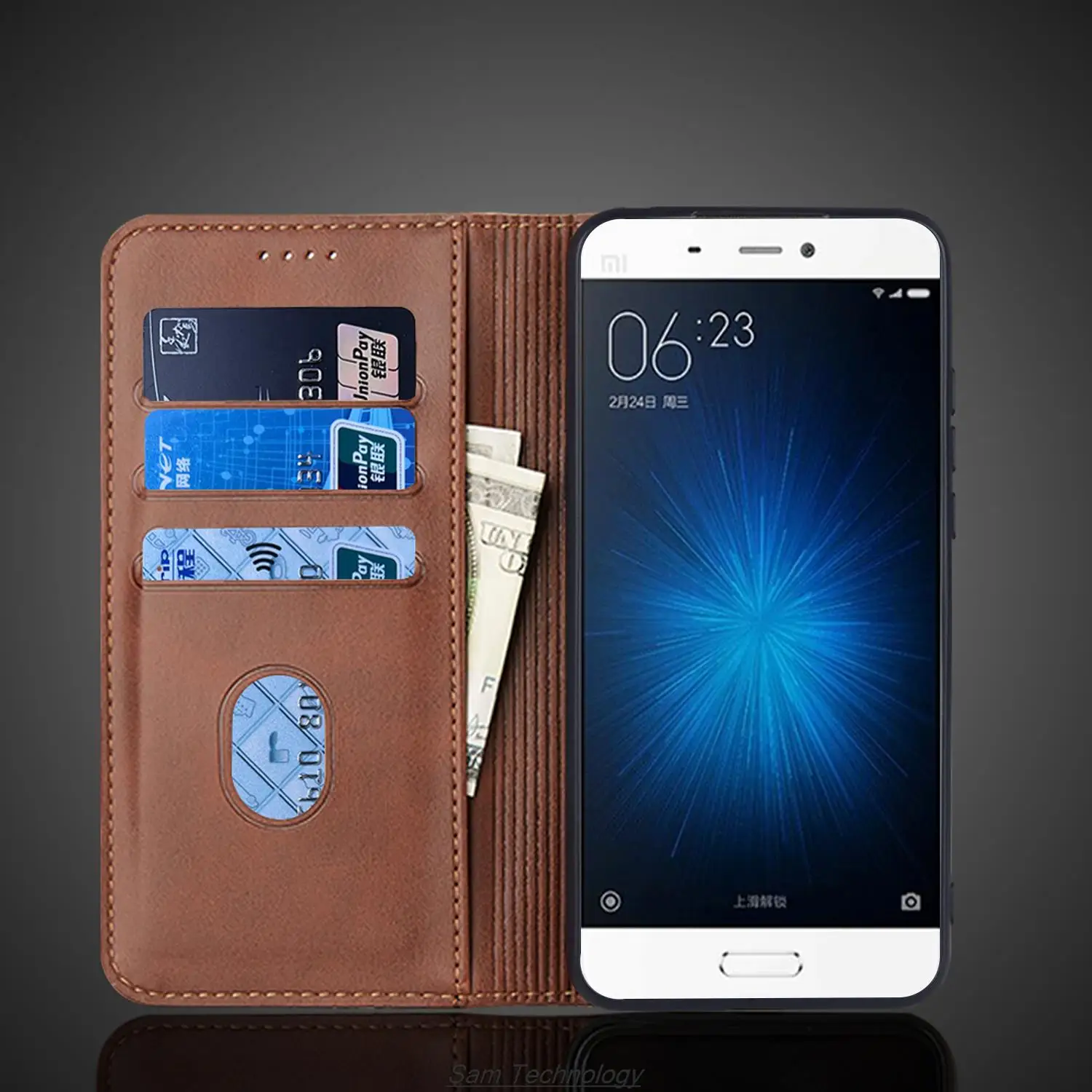 Magnetic attraction Leather Case for Xiaomi Mi 5 Mi5 M5 Miui5 Xiaomi5 Holster Flip Cover Case Wallet Phone Bags Fundas Coque
