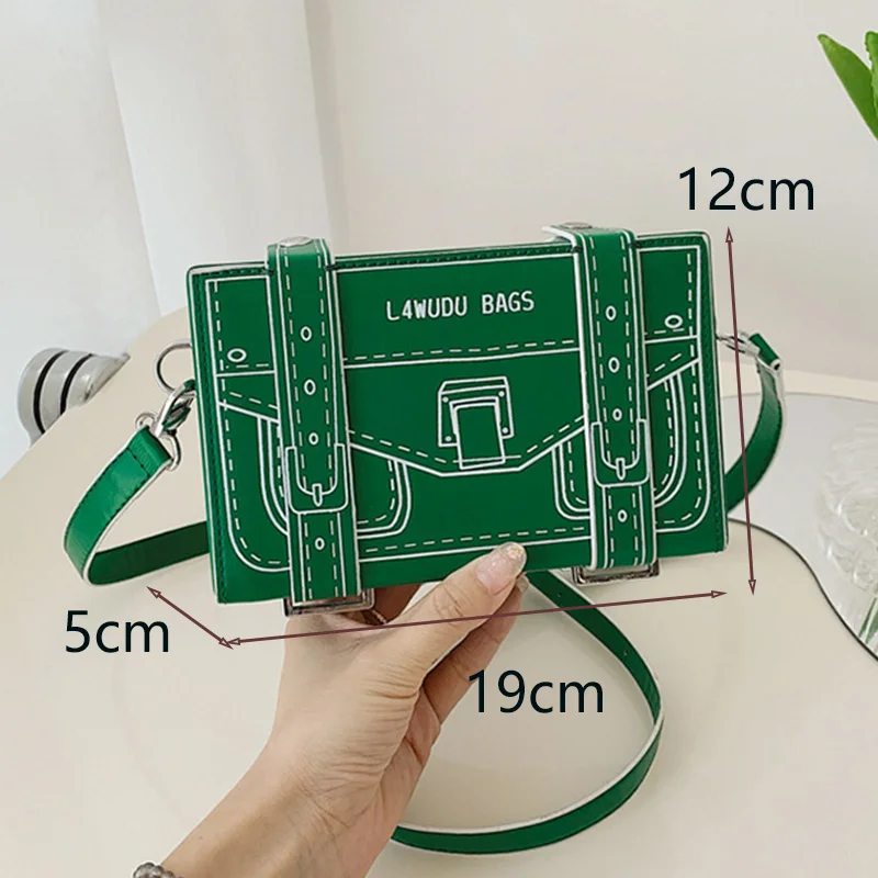 Ladies' new anime box shaped crossbody bag fashionable two-dimensional small square bag high-end sense crossbody shoulder bag