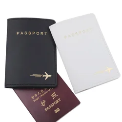 New Simple Fashion Passport Cover PU Leather Card Case Cover Unisex Black White Thin Slim Travel Passport Holder Wallet Gift