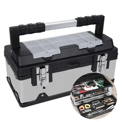 Stainless Steel Toolbox Multifunctional Suitcase Tools Car Mounted Hardware Storage Boxes Portable Electrician Maintenance Case