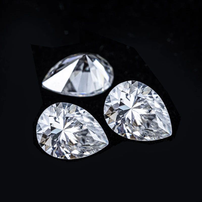 

Moissanite Gemstone Pear Shape Super White 3CT-5CT D Colour VVSI Loose & GRA DIY Necklaces for women Earrings Jewellery