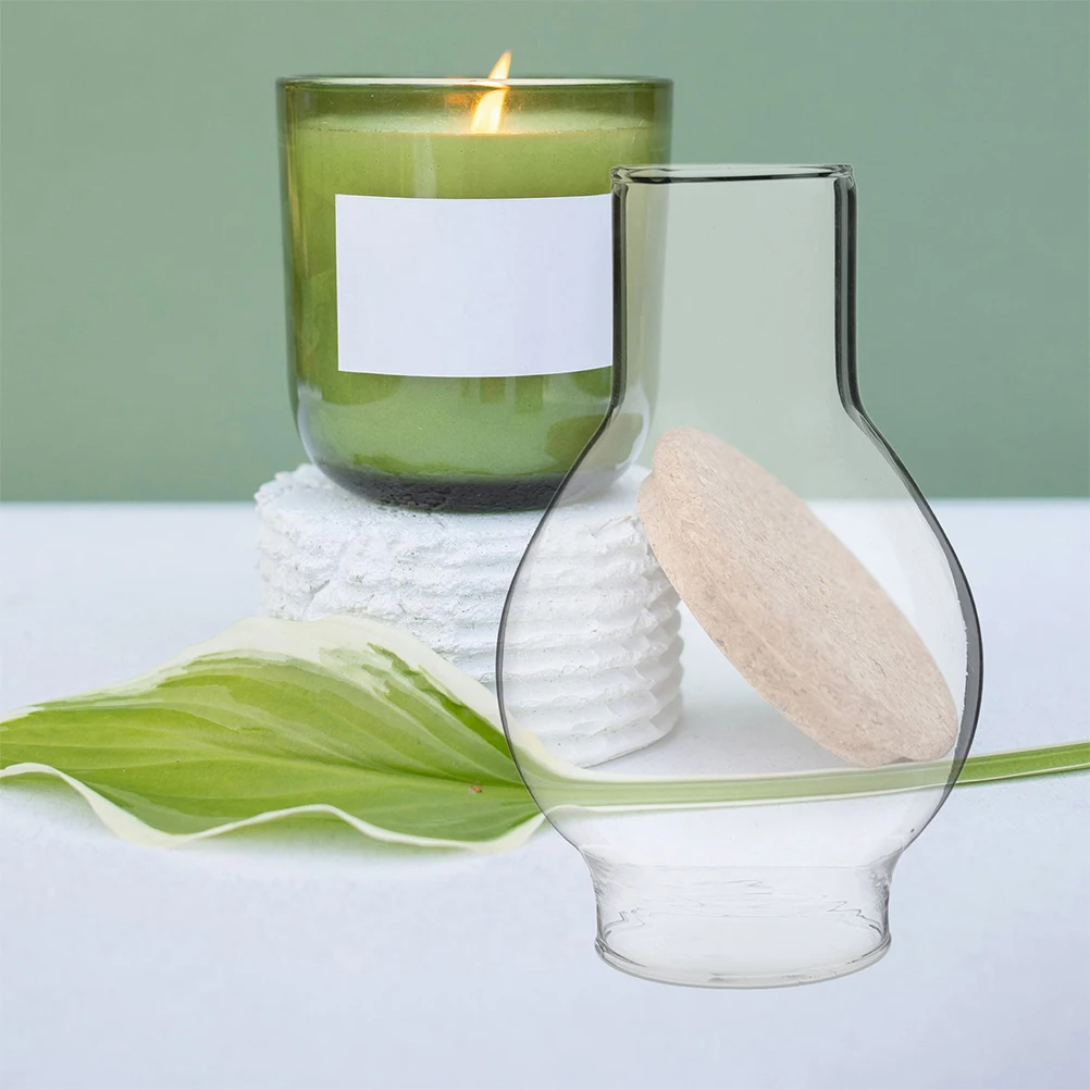 2 個のガラスシェード背の高い透明な煙突防風チューブホルダーカバー装飾ホームシェード防風チューブスリーブ