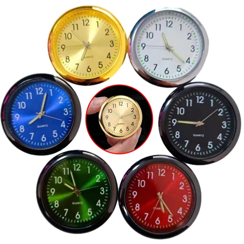 Mini Quartz Clock Watch Light Emitting Electronic Clock Waterproof Auto Ornament Bicycle Motorcycle Watch Dashboard Car Clock