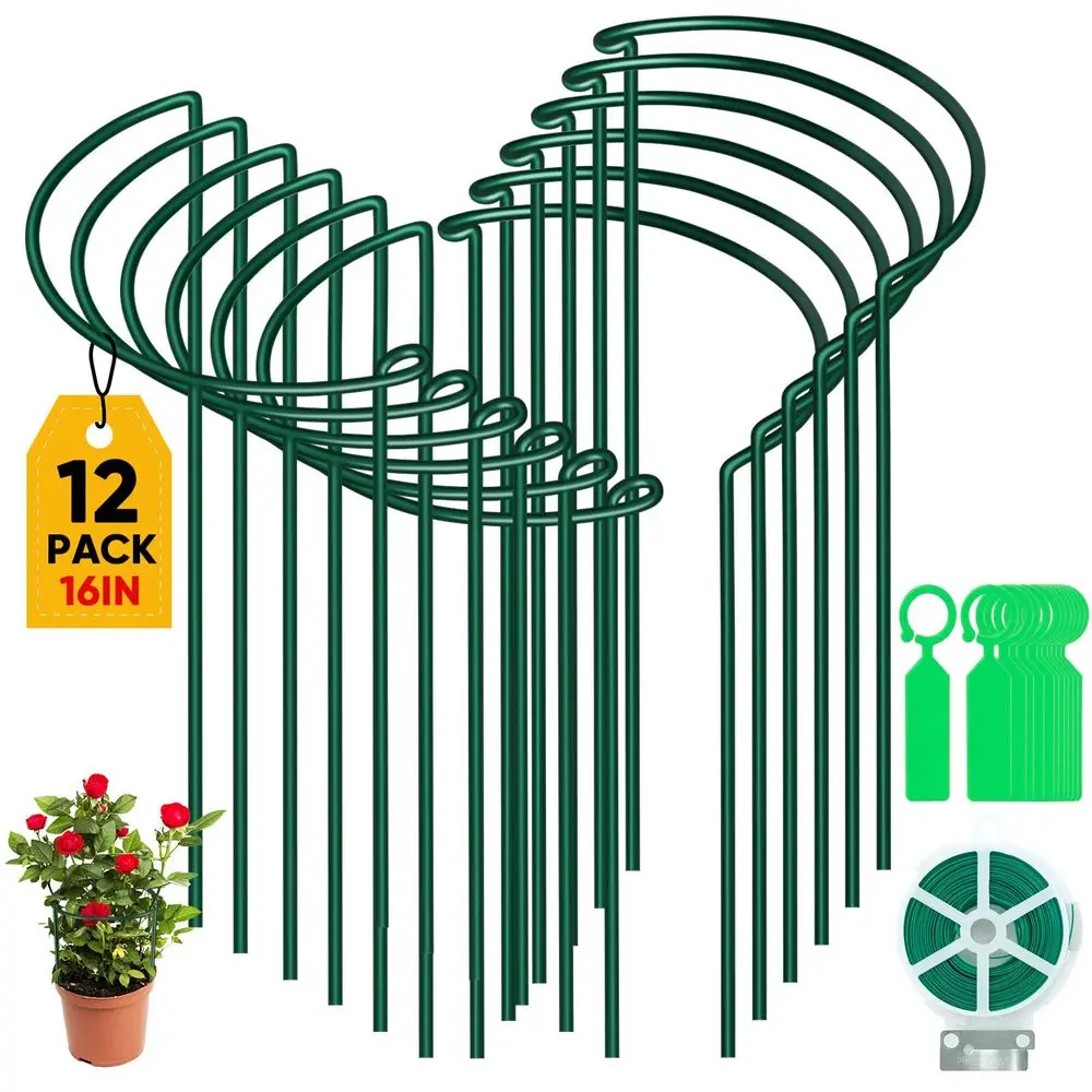 

Набор металлических опор для растений, каркасы и подпорки для пионов, кольцевые опоры для растений, садовые опоры для уличных растений