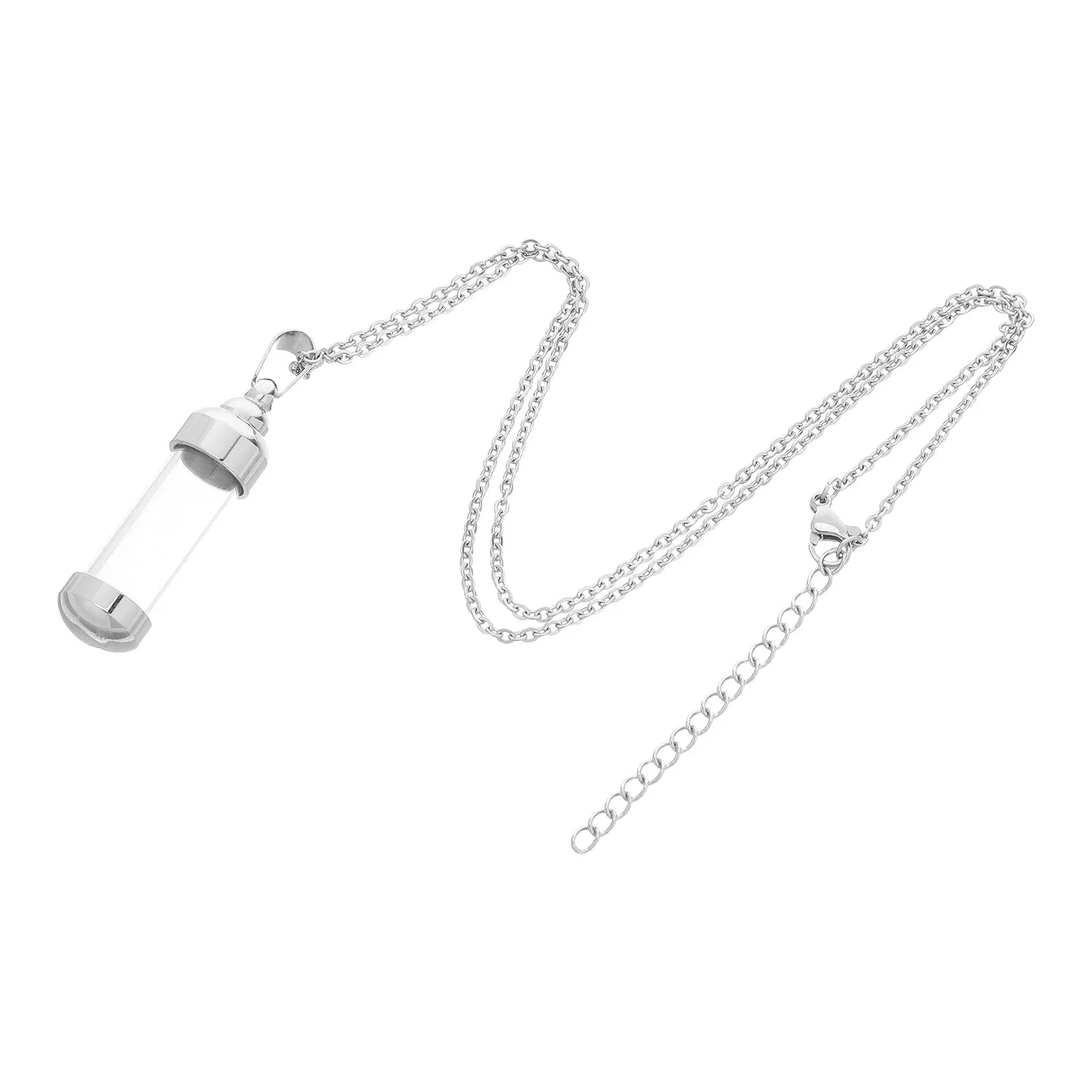 

Mini Glass Bottle Pendant Necklace Essential Oil Diffuser Aromatherapy Stainless Steel Perfume Necklace for Women Scent Jewelry