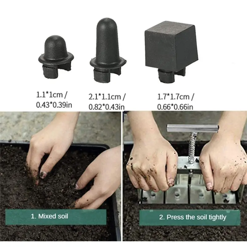 A67P-Soil Blocker With Seed Pin, Handheld Soil Blocking Tool, Handheld Seedling Incubator For Seed Starting,Garden
