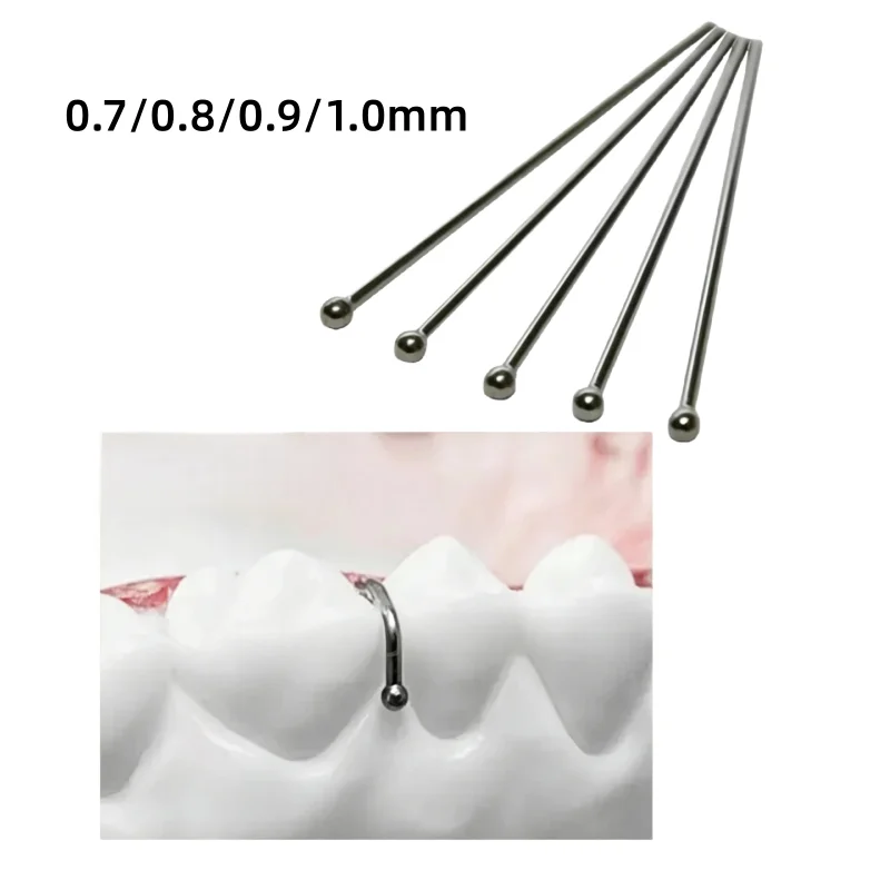Dental Ball Retainer Clasps Orthodontic Stainless Steel Wire 0.7/0.8/0.9/1.0mm for Removable Appliance Teeth Position Holder