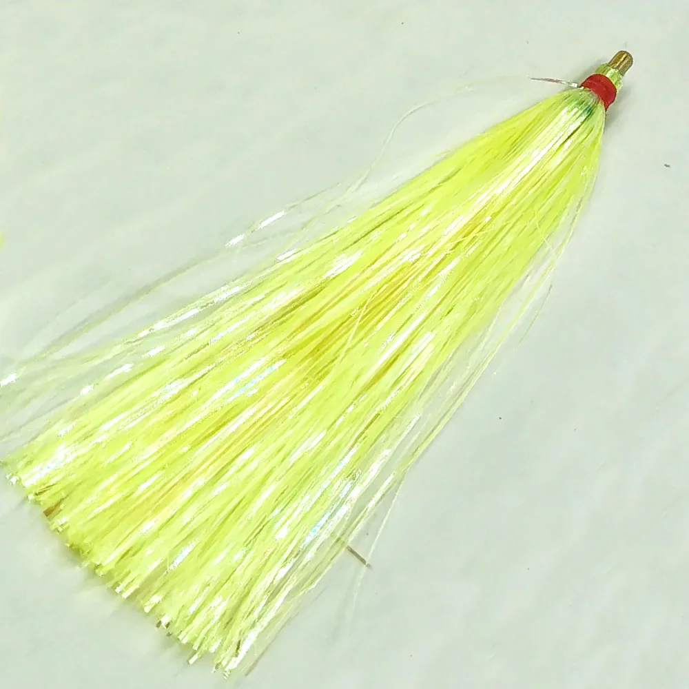 50 stücke Mix Farbe Kupfer Kopf Mylar Flash Teaser Trolling Rock Köder Künstliche Bucktail Jig Angeln Lockt Tintenfisch Rock Köder angelgerät – Detail 8