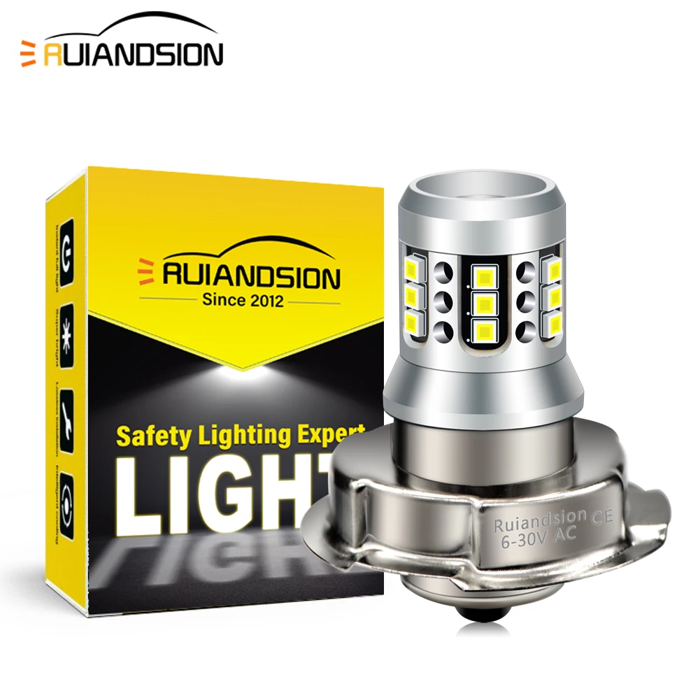 Ruiandsion P26S Motorcycle LED lights 2020 21LED Motorcycle Headlight Fog lamp White Bulbs Motorcycle accessories AC6-30V 1/2Pcs