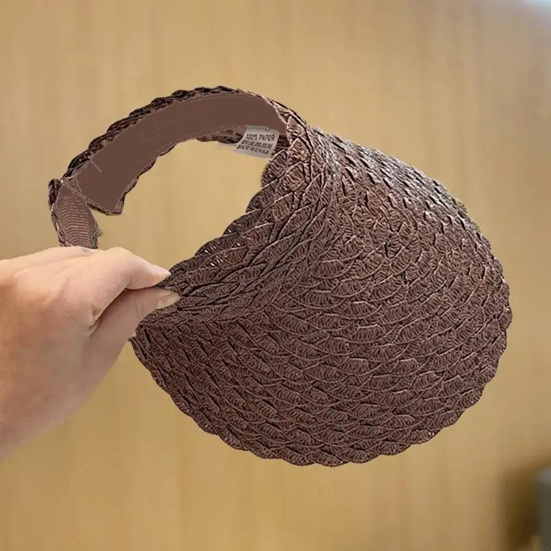 Adult Open-Top Sun Hat with 56-58 Size for Warm Beach Days Y166