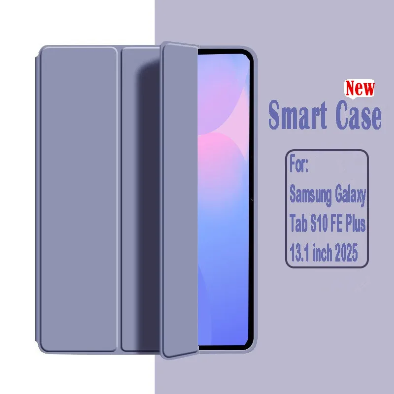 

Смарт-чехол для Samsung Galaxy Tab S10 FE Plus 13,1 2025 SM-X620, складная магнитная подставка из искусственной кожи, мягкая задняя крышка из ТПУ, планшет S10 FE + Funda