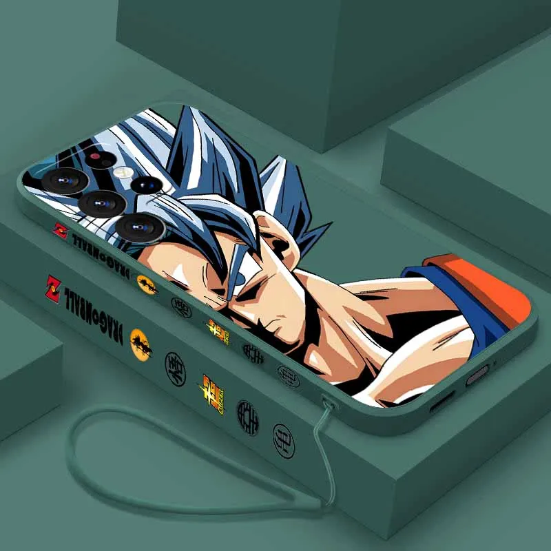 Dragon BSall Anime Cover For Samsung S26 S25 Edge S24 S23 S22 S21 S20 Ultra Plus Liquid Left Rope Funda Silicone Capa Phone Case