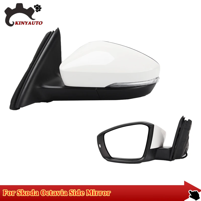 

For Skoda Octavia 18-20 Side External Rearview Rear view Mirror Assembly Assy INCL Lens Signal Light Shell Frame Cover Holder