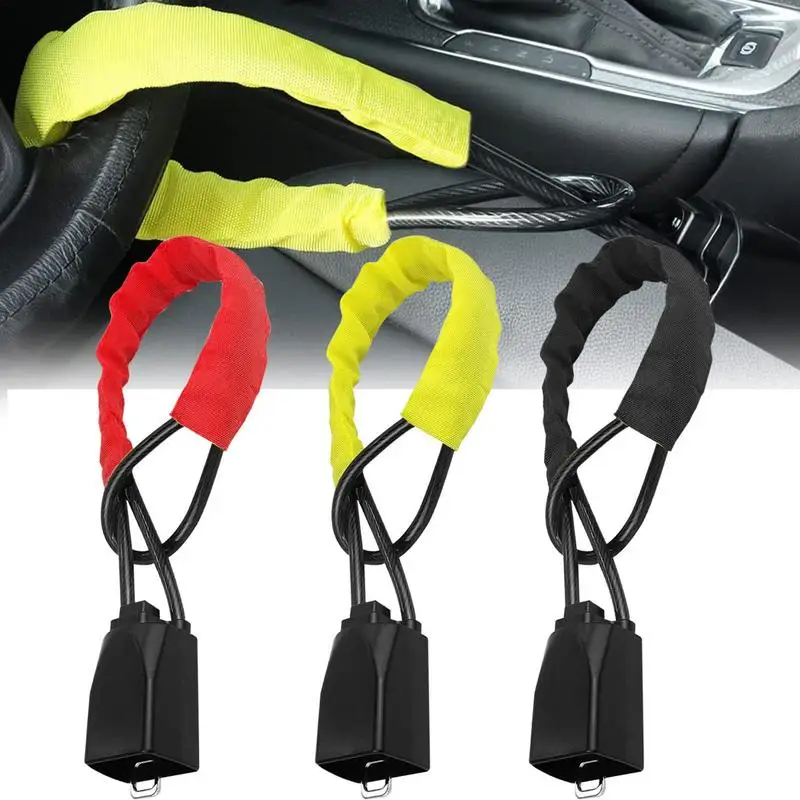 

Car Anti Theft Lock Car Steering Wheel Steel Lock To Safety Belt SUV Car Anti-Theft Lock Security Anti-Theft Tool