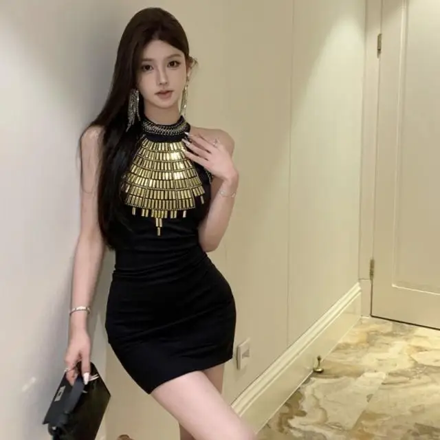 Versão coreana do puro quente menina filme quente design curto sem mangas cintura abraçando vestido colete de emagrecimento para mulher