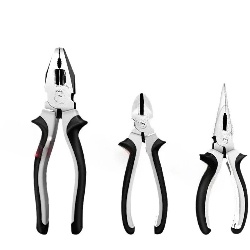 3-Piece Heavy Duty Wire Cutter Diagonal Pliers Needle Nose Set for Electrical Repair Home DIY